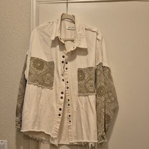 Cream and Olive Shacket